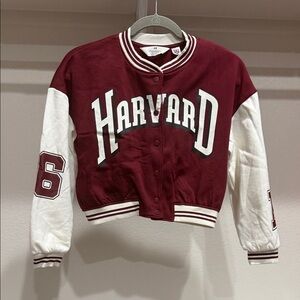 H&M Maroon and White Harvard Kids Jacket